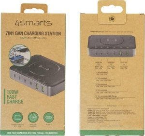 4smarts Stacja ładująca 7w1 100W         z ładowaniem bezprzewodowym czarno-szary/black-grey 540571 4