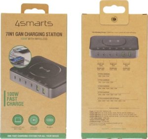 4smarts Stacja ładująca 7w1 100W         z ładowaniem bezprzewodowym czarno-szary/black-grey 540571 7