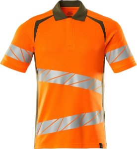 MASCOT Koszulka polo ACCELERATE SAFE (kolor pomarańcz hi-vis/zielony mech, rozmiar M  ONE) 1