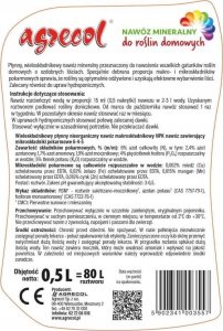 Agrecol Nawóz mineralny do roślin domowych o ozdobnych liściach 500ml 3