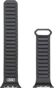 Pasek Audi Logo Genuine Leather Magnetic Ring do Apple Watch 44/45/46/49mm czarny 3