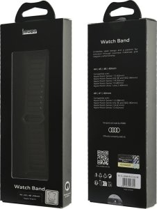 Pasek Audi Logo Genuine Leather Magnetic Ring do Apple Watch 44/45/46/49mm czarny 4