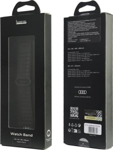 Pasek Audi Logo Synthetic Leather        Magnetic Ring do Apple Watch 44/45/46/49mm czarny 4