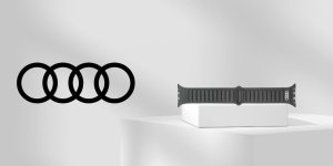 Pasek Audi Logo Synthetic Leather        Magnetic Ring do Apple Watch 44/45/46/49mm czarny 5