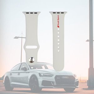 Pasek Audi Sport Red Logo Silicone Watch Strap do Apple Watch 40/41/42mm biały 6