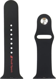 Pasek Audi Sport Red Logo Silicone Watch Strap do Apple Watch 44/45/46/49mm czarny 3