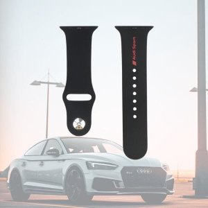 Pasek Audi Sport Red Logo Silicone Watch Strap do Apple Watch 44/45/46/49mm czarny 6