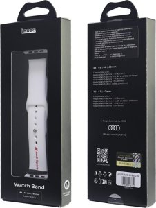 Pasek Audi Sport Red Logo Silicone Watch Strap do Apple Watch 44/45/46/49mm biały 4