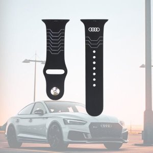 Pasek Audi Geometric Pattern Silicone    Watch Strap do Apple Watch 44/45/46/49mm czarny 6