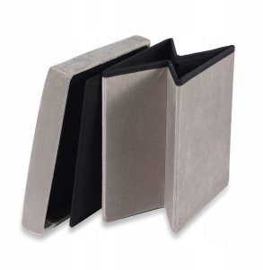 Pufa składana M - 30x30x30cm aksamit beż 4