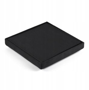 Pufa składana L z guzikami - 38x38x38cm aksamit czarna 3