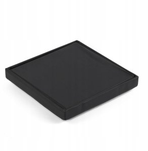 Pufa składana L z guzikami - 38x38x38cm ekoskóra czarna 3