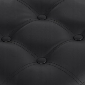 Pufa składana L z guzikami - 38x38x38cm ekoskóra czarna 5