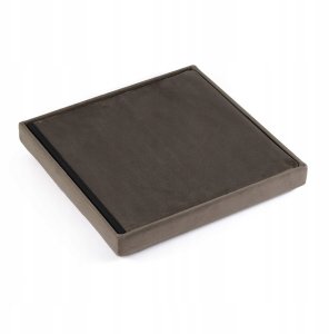 Pufa składana L z guzikami - 38x38x38cm aksamit brąz 3