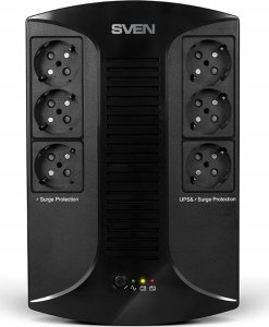 Zasilacz awaryjny UPS Sven UP-L1000E, ~230V, 510W,6 gniazdek euro, czarny 2