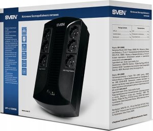 Zasilacz awaryjny UPS Sven UP-L1000E, ~230V, 510W,6 gniazdek euro, czarny 8