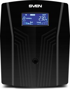 Zasilacz awaryjny SVEN Pro 1500, 900W, LCD, USB, RG-45, 3 gniazda euro 2