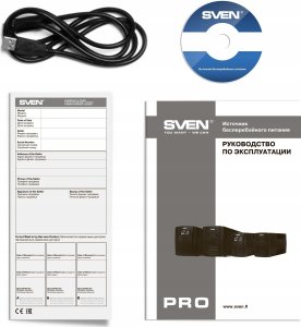 Zasilacz awaryjny SVEN Pro 1500, 900W, LCD, USB, RG-45, 3 gniazda euro 4