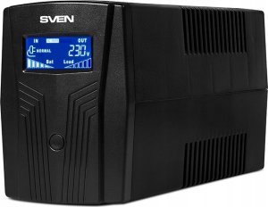 Zasilacz awaryjny SVEN Pro 650, 390W, LCD, USB, RG-45, 2 gniazda euro 1
