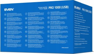Zasilacz awaryjny SVEN Pro 1000, 720W, USB, RG-45, 3 gniazda euro 6