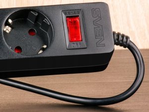 Listwa przeciwprzepięciowa SVEN SF-06E 1,8 m, (6 gniazd) czarna 11