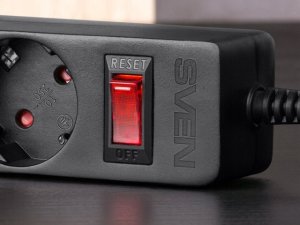 Listwa przeciwprzepięciowa SVEN SF-06E 1,8 m, (6 gniazd) czarna 7