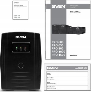 Zasilacz awaryjny UPS SVEN Pro 800, 2 gniazda euro 4