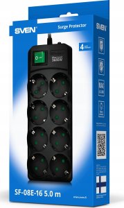SVEN SF-08E-16 5m listwa przeciwprzepięciowa 6