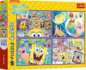 Trefl Puzzle Szalony świat SpongeBoba 4x250 elementów (13342) 1