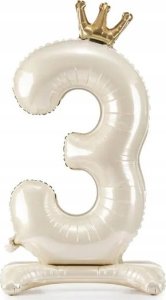 Stojący balon fol.cyfra 3 84cm j.krem 80935 1