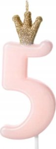 AMSCAN Świeczka urodz.Cyferka 5 j.róż 9,5cm 71770 4