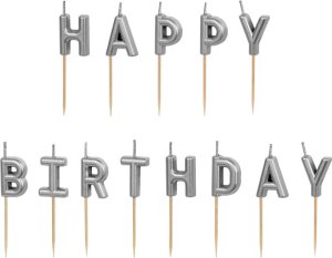 Świeczki urodz.HappyBirthday 2,5cm srebrny A13 327 1