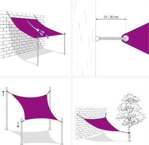 vidaXL Żagiel przeciwsłoneczny, 160 g/m, piaskowy, 4x4x5,8 m, HDPE (4002061) 5