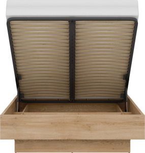 Łóżko 140x200 z pojemnikiem i stelażem Lamele Dąb Cremona Czarny FERRO FE18 3