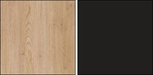 Szafa pokojowa z szufladami i lustrem Lamele Dąb Cremona Czarny FERRO FE09 9