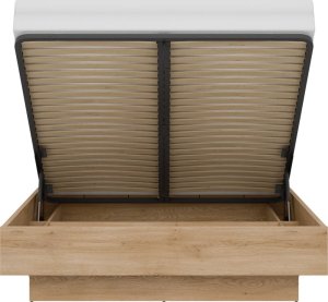 Łóżko 160x200 z pojemnikiem i stelażem Lamele Dąb Cremona Czarny FERRO FE18 3