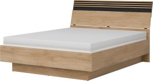 Łóżko 160x200 z pojemnikiem i stelażem Lamele Dąb Cremona Czarny FERRO FE18 4