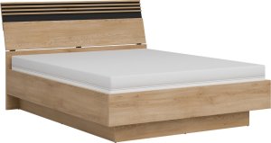 Łóżko 160x200 z pojemnikiem i stelażem Lamele Dąb Cremona Czarny FERRO FE18 6