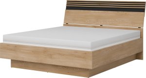 Łóżko 180x200 z pojemnikiem i stelażem Lamele Dąb Cremona Czarny FERRO FE18 4