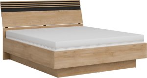 Łóżko 180x200 z pojemnikiem i stelażem Lamele Dąb Cremona Czarny FERRO FE18 6