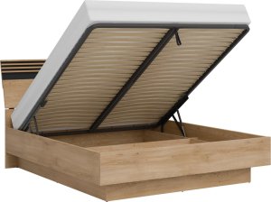 Łóżko 180x200 z pojemnikiem i stelażem Lamele Dąb Cremona Czarny FERRO FE18 7