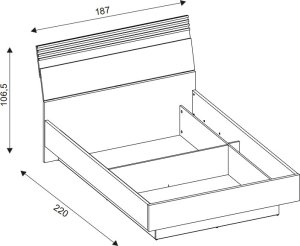Łóżko 180x200 z pojemnikiem i stelażem Lamele Dąb Cremona Czarny FERRO FE18 8