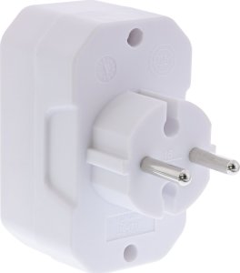 InLine® Steckdosenadapter, Schutzkontakt Stecker an 4x Eurobuchse, weiß 2