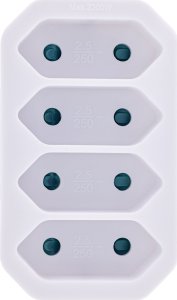 InLine® Steckdosenadapter, Schutzkontakt Stecker an 4x Eurobuchse, weiß 3