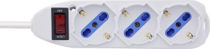 InLine® Steckdosenleiste ITALIEN, 3-fach, mit Schalter, 1,5m, weiß 2