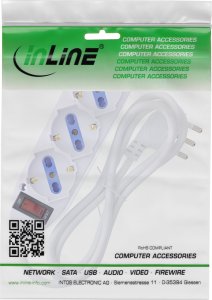 InLine® Steckdosenleiste ITALIEN, 3-fach, mit Schalter, 1,5m, weiß 3