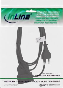 InLine InLine® Euro-Verlängerung, Eurostecker an Eurokupplung, schwarz, 1m 2