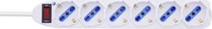 InLine® Steckdosenleiste ITALIEN, 6-fach, mit Schalter, 1,5m, weiß 2