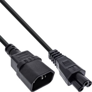 InLine® Netzkabel, C14 Kupplung auf C5 Stecker, schwarz, 1m 1