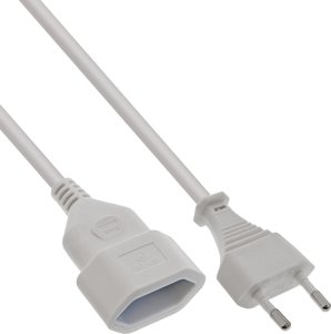 InLine® Euro-Verlängerung, Eurostecker an Eurokupplung, weiß, 0,5m 1